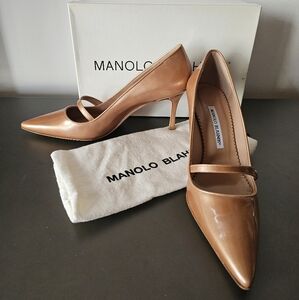 NIB Vintage Manolo Blahnik  patent leather Mladari Mary Jane's sz 39.5 70mm